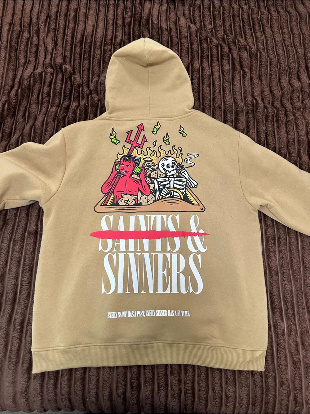Men's Hooded Pullover Sweatshirt in Tan - Casual Everyday Hoodie